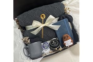 CASTATEO Get Well Soon Gift Baskets for Men&Women- Self Care Package/Brithday - After Surgery, Sympathy Gifts for Loss of Loved One, Thinking of You/Grief/Bereavement/Miscarriage Gifts (Grey & Navy Blue)