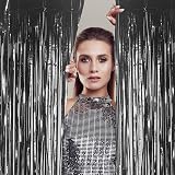 YAAVAAW Glitter Black Tinsel Curtain 2x 8.3ft Door Backdrop 3.2x8.3ft view 5