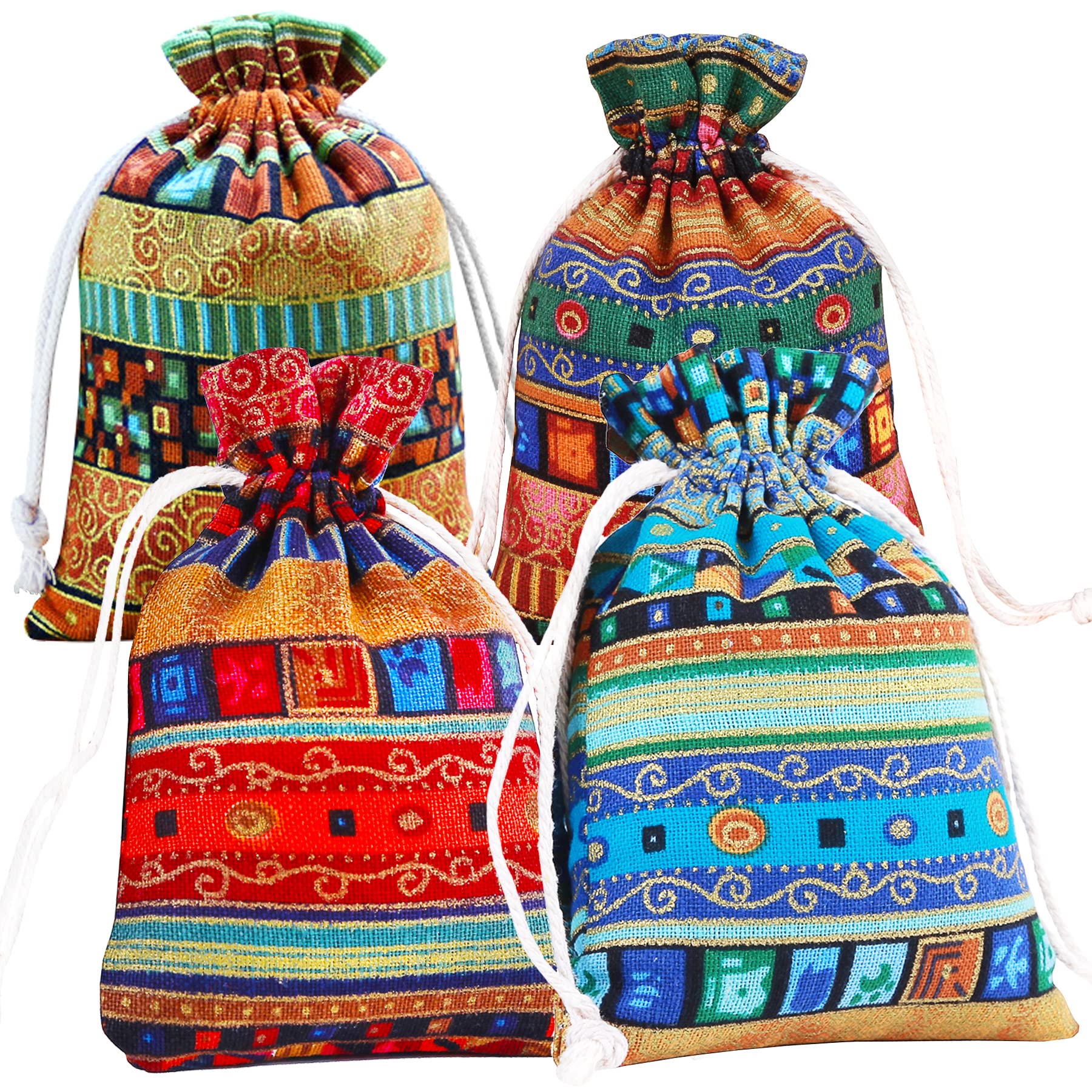 Photo 1 of 20 Pack Drawstring Gift Bag, Cotton Linen Jute Cloth Sack Muslin Bags for Wedding Party, Arts & Crafts Projects, Presents, Snacks & Jewelry,Christmas (4x5.5 inch)