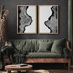 MUDECOR Framed Canvas Print Wall Art Set Black and
