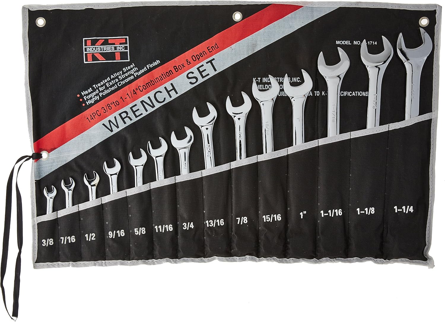 16 Piece Metric Combination Wrench Set 6mm To 32mm With Roll-Up Pouch
