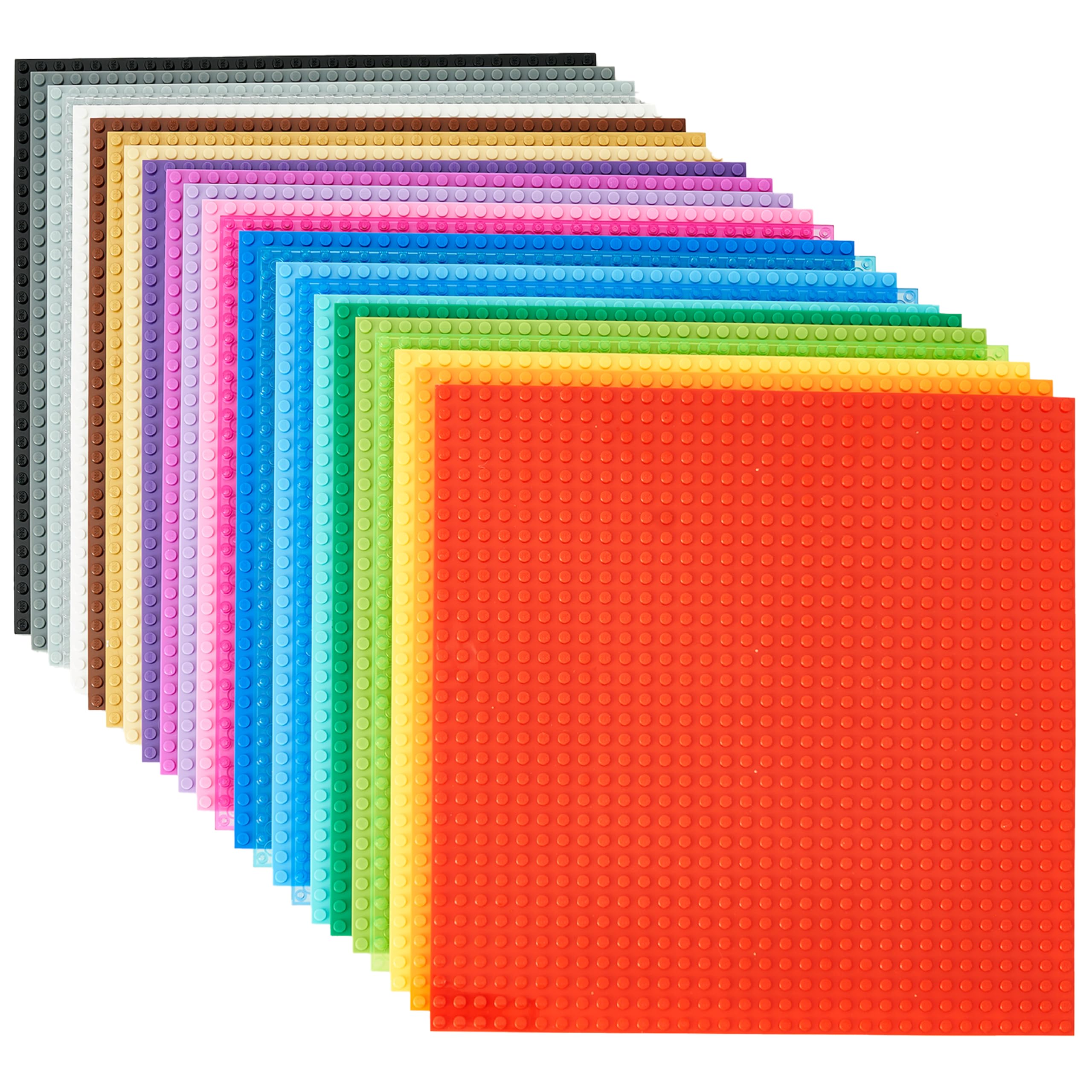 Photo 1 of Strictly Briks Compatible with LEGO 24 Pack Classic Baseplates 10x10 in, Stackable Building Plates with 32 x 32 Studs, Mats, Bases, Boards, Sheets 100% Compatible with All Major Brands, Rainbow Colors