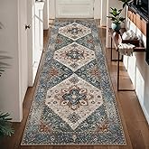 Ciicool Washable Runners Area Rug for Hallways, Ultra Soft 2'6 "x8' ft Boho Print Non-Slip Vintage Oriental Medallion Long Carpet for Kitchen Bedroom Laundry Bathroom