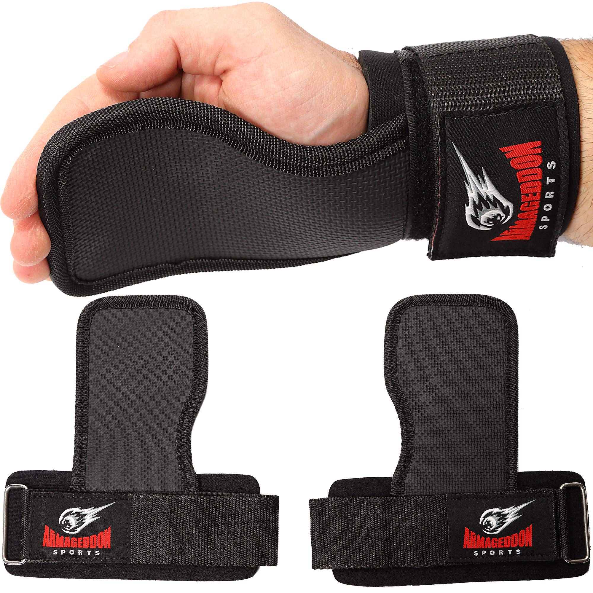 Weight Lifting Hand Grips Workout Pads with With Built in Adjustable