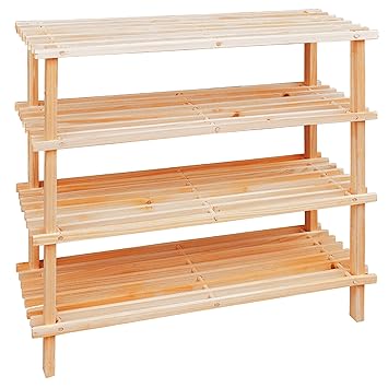 etagere a chaussures en bois 4 etages