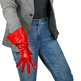 DooWay Unisex Real Leather Long Gloves Touchscreen
