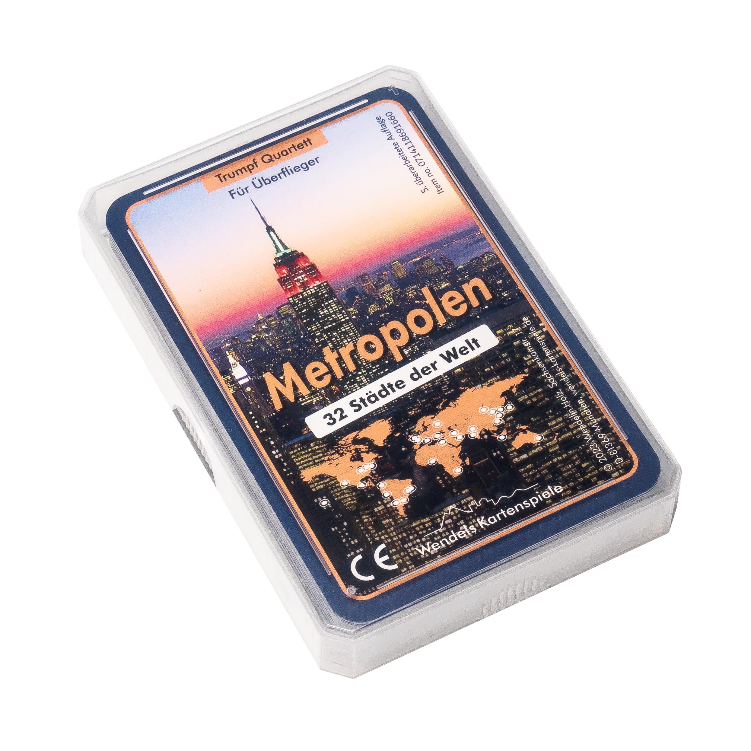 Wendels Kartenspiele Metropolises: Cities Trump Quartet Game | Small Gift for Families and Travellers