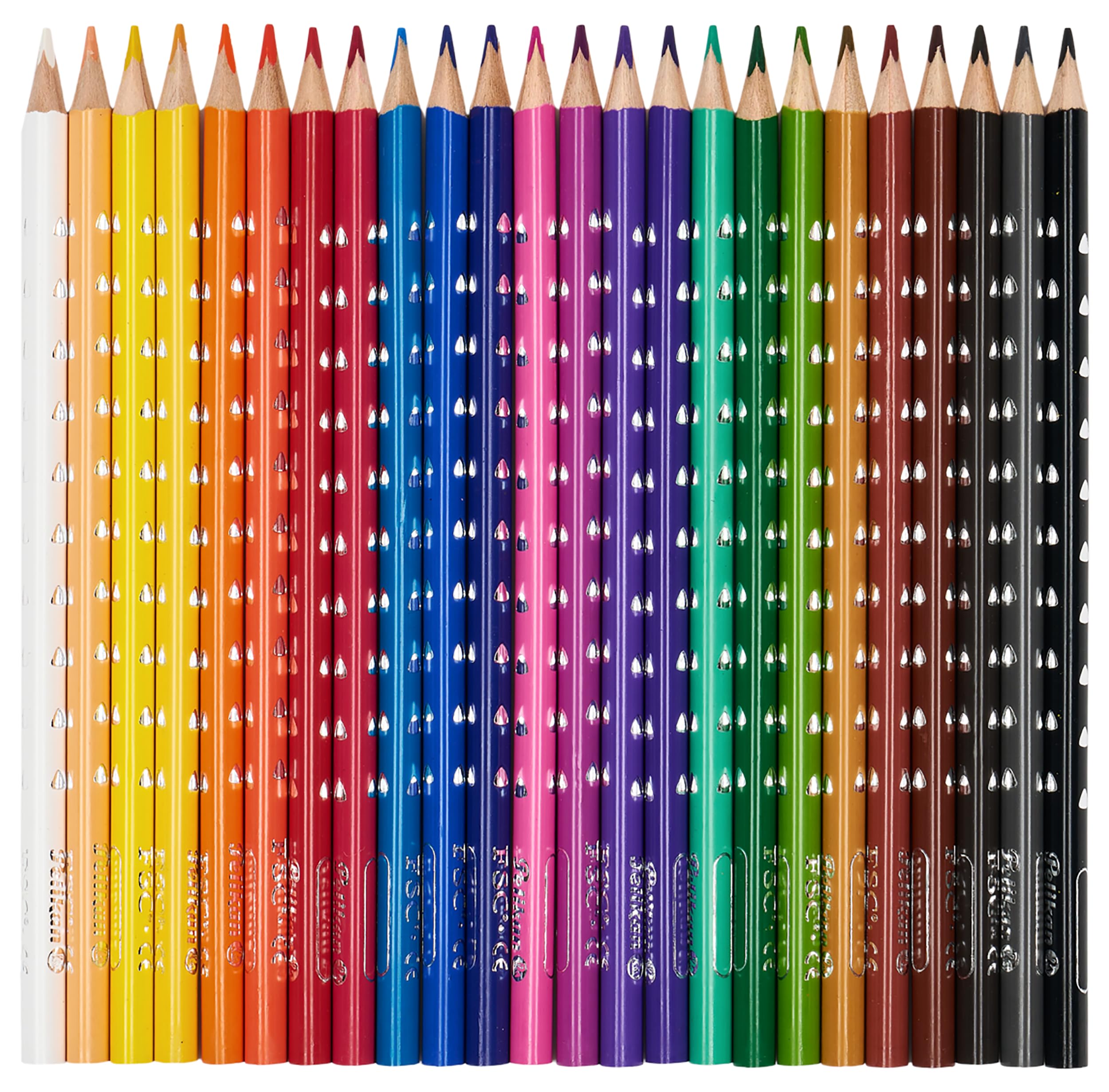 Pelikan Silverino 24 Piece Triangular Colouring Pencils Set for Kids and Adults - 24 Colours