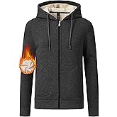 MoFiz Zip up Womens Hoodies Winter Fleece Sherpa Lined Sweatshirt Thick Warm Hooded Jacket with Zipper Pockets