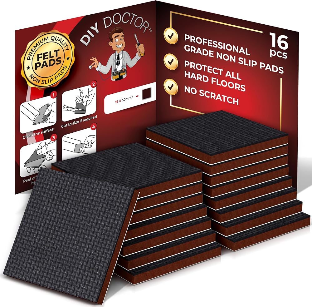 DIY Doctor Rubber Feet for Furniture (16 Pack) – 50mm Floor Protectors