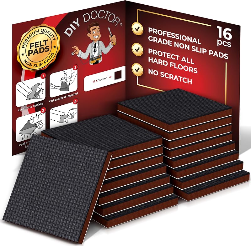 DIY Doctor Rubber Feet for Furniture (16 Pack) – 50mm Floor Protectors