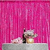 JYFLZQ Hot Pink Sequin Backdrop Curtain