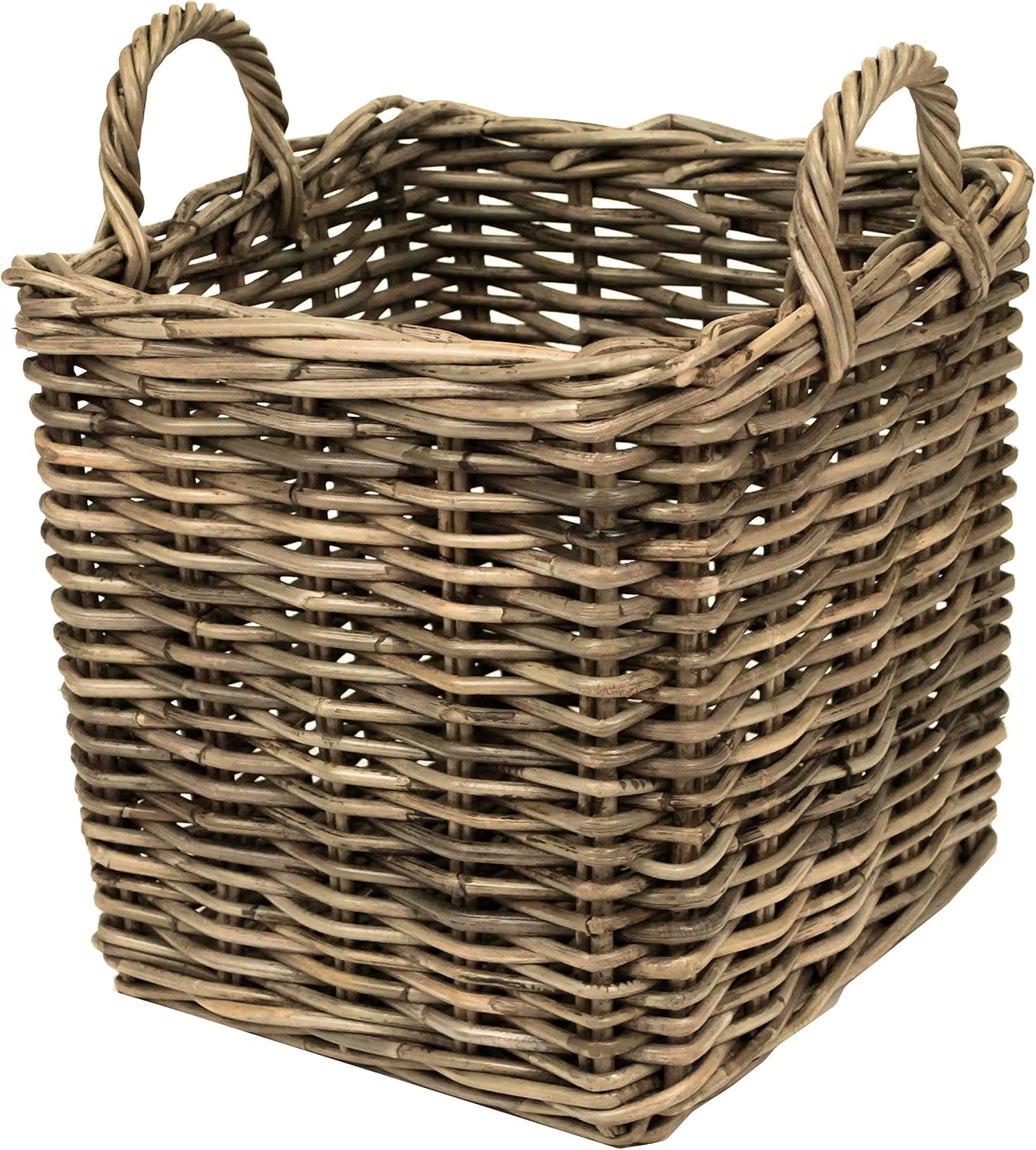 east2eden Grey Kubu Rattan Wicker Strong Square Storage Display
