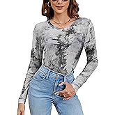 BMJL Womens Long Sleeve Mesh Tops Sexy Sheer Blouse Crewneck Loose Fit Tee Shirts Fashion Date Night Top