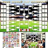 YXYOUNG DIY Predict 2026 World Cup Schedule Poster, Reusable National Flags Sticker, 27X40 inches Tournament Bracket Wall Chart, Valentine Gift for Soccer Fans and Soccer Game Day Party