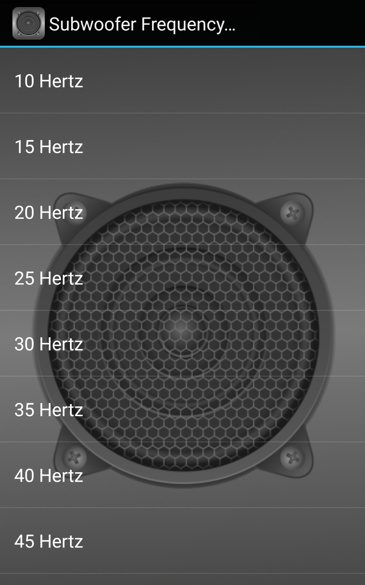 Subwoofer Frequency Test