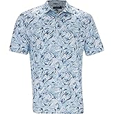 Greg Norman ML75 Stretch Ocean Marble Print White Shirt Men XXL
