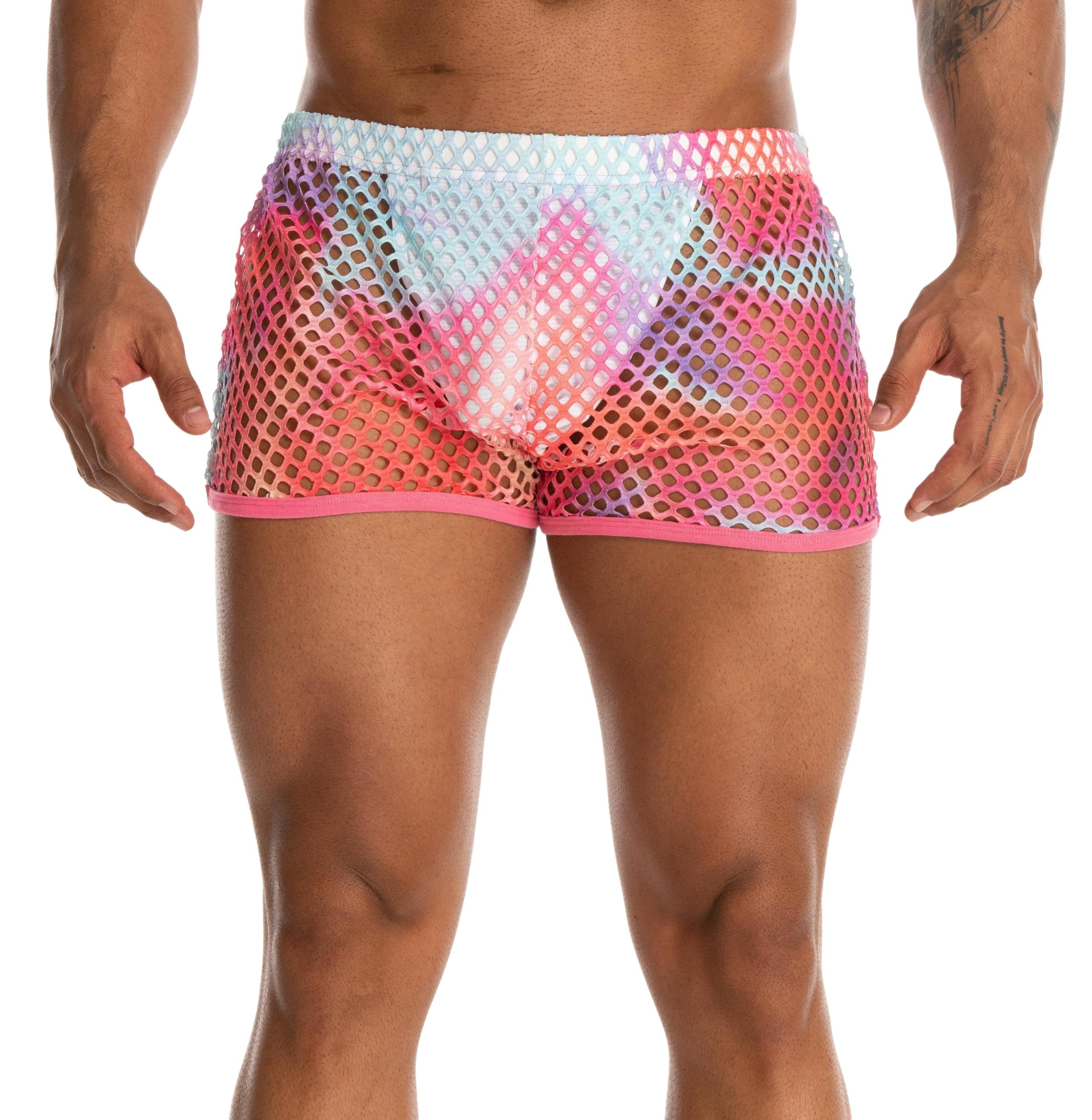 FIROTTII Mens Mesh Shorts Sexy Boxers See Through
