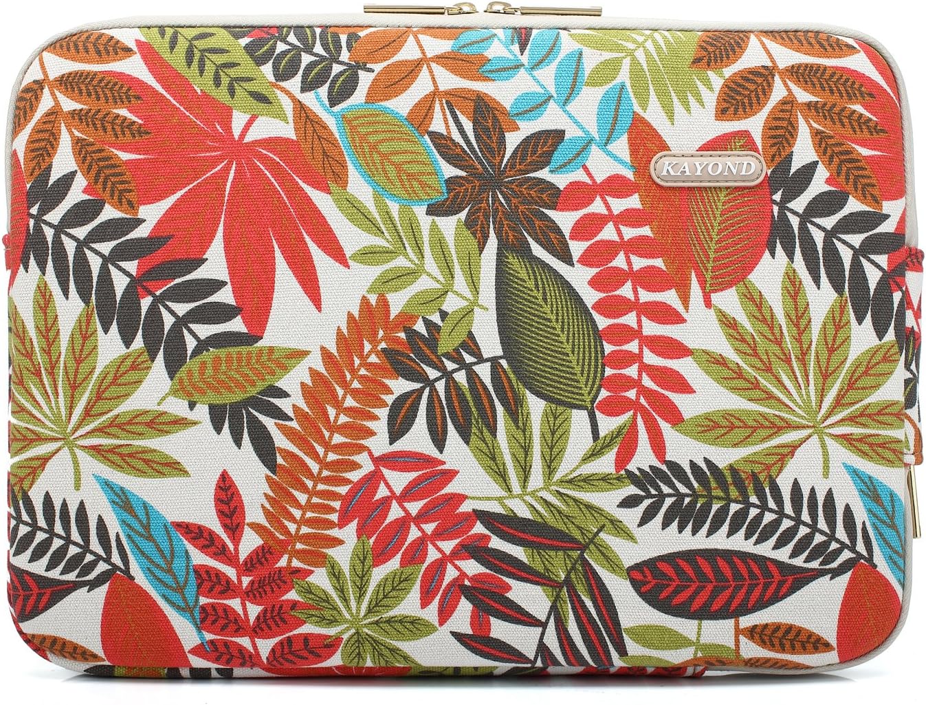 KAYOND Forest Series Pattern Water-resistant 14 inch Canvas laptop sleeve with pocket for 14 inch 14.1 inch laptop case Macbook Pro 15.4 A1707 A1990 (14-14.1 inch - Image 4