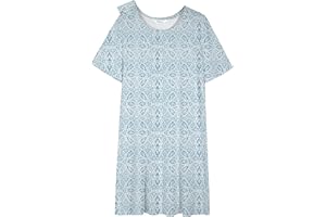 AVIIER 100% Cotton Hospital Gowns for Women Open Back Tear Away Post Shoulder Surgery Dress Adaptive Clothing Nightgowns