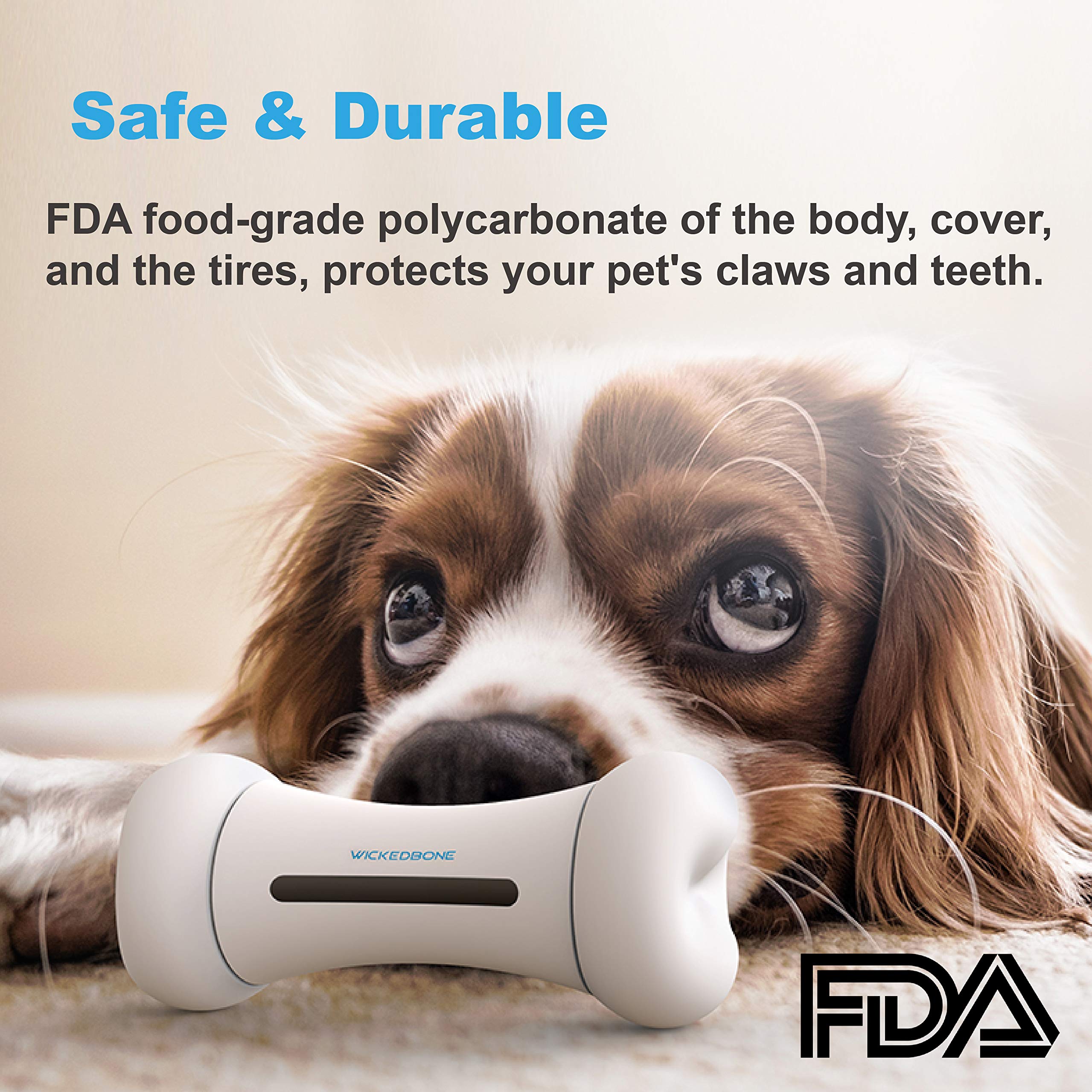 Wickedbone Smart Bone, Automatic & Interactive Toy for Dog, Puppy and Cat, App Control, Safe & Durable, Keep Your Pets Entertained All Day - View 5