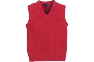 Gioberti Boy's 100% Cotton Soft V-Neck Cable Knit Sweater Vest