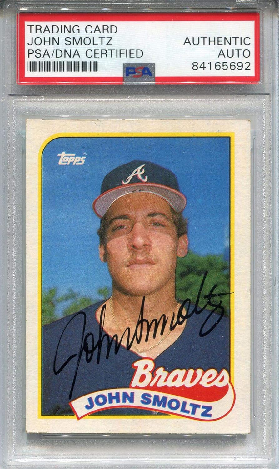 John Smoltz Autographed 1989 Topps Card (PSA) Baseball Slabbed