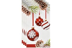 Gift Boutique 100 Christmas Ornament Guest Napkins Disposable Paper Decorative Elegant Xmas Dinner Hand Napkin For Home Kitchen Bathroom Wedding Holiday Decor
