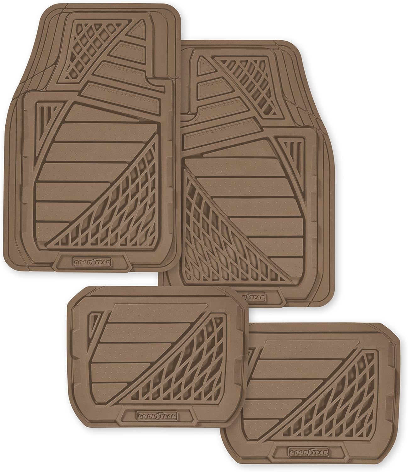Amazon Com Goodyear Gy6204 Tan Premium Rubber Floor Mat 4 Piece