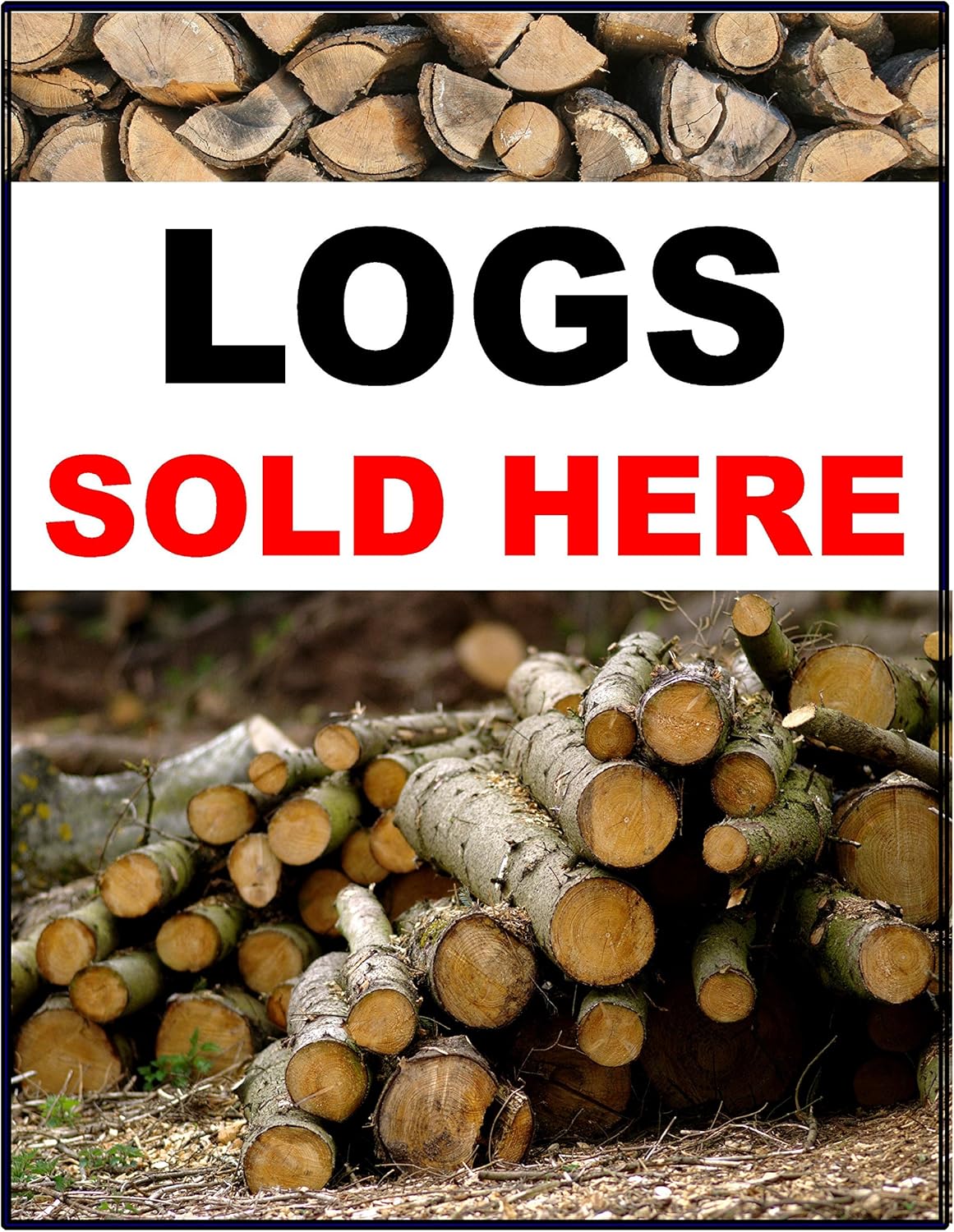 LOGS for Sale Here Sign (Aluminium, 560mm x 400mm) Amazon.co.uk