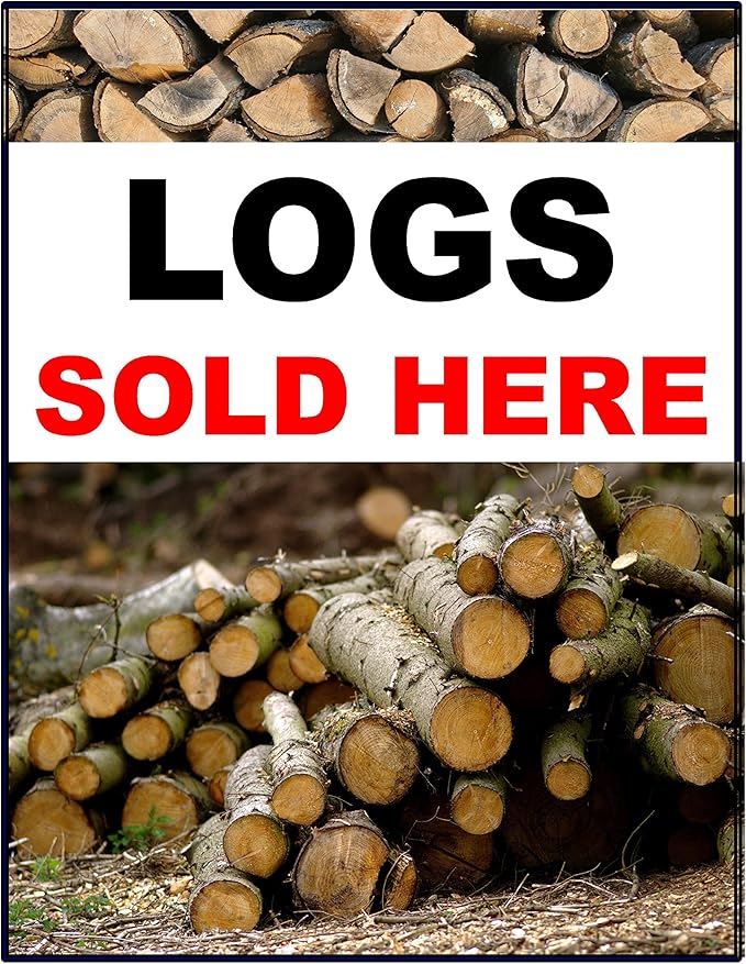 LOGS for Sale Here Sign (Aluminium, 560mm x 400mm) Amazon.co.uk