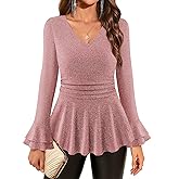 Gaharu Womens Dressy Sparkly Tops Elegant Long Sleeve Sequin Blouse Cocktail Party Evening Tunic Shirt