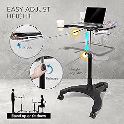 EHO Mobile Laptop Standing Desk Carts on Wheels