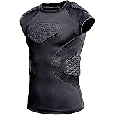 COOLOMG Youth Football Padded Shirt Chest Rib Protector Heart Sternum Shoulder Protection
