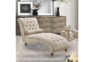 Rosevera Leavitt Living Room Chairs with Padded Seat Sleeper Comfy for bedrooms Lounge Chaise, Standard, Pearl Beige