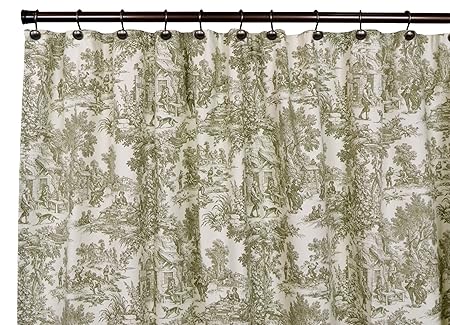 Victoria Park Toile Bathroom Shower Curtain Green Amazon Co Uk