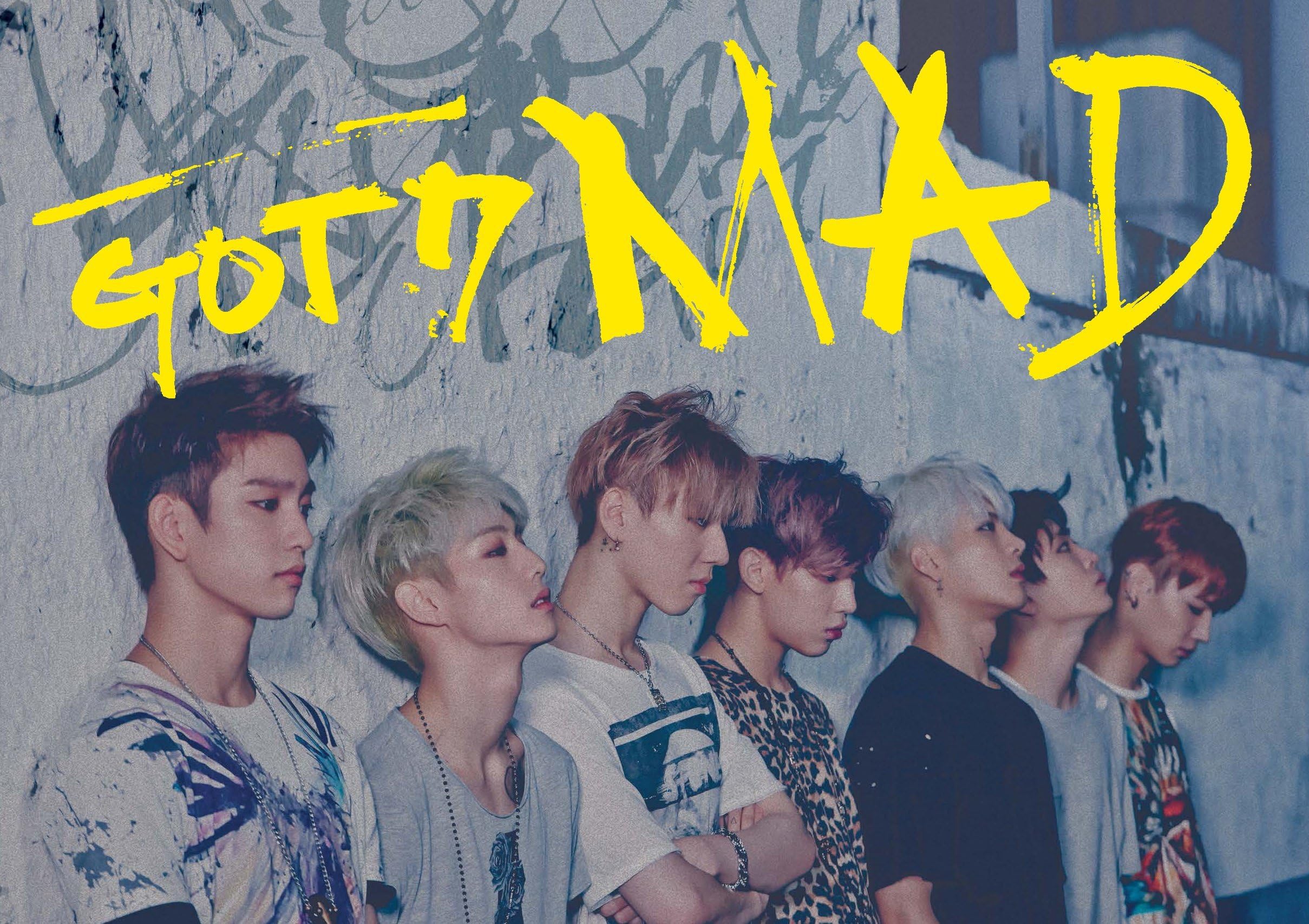 GOT7 - MAD(4th Mini Album)[Vertical Ver.] CD + 52p Photobook + Official Photocard + Official Folded Poster + Got7 Postcard + Sticker + Extra Photocard