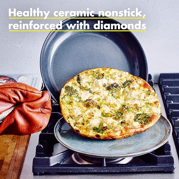 Amazon Co Jp Greenpan Prime Midnight Healthy セラミックノンスティックフライパンセット 8インチと10インチ ブラック ホーム キッチン