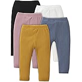 U·nikaka Unisex Baby 0-48 Months 5-Pack Pants in Grey White Black Orange and Pink