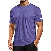 MAGCOMSEN Men's Workout Shirts Short Sleeve Tees Quick Dry Moisture Wicking Athletic Gym Running Crewneck T-Shirt