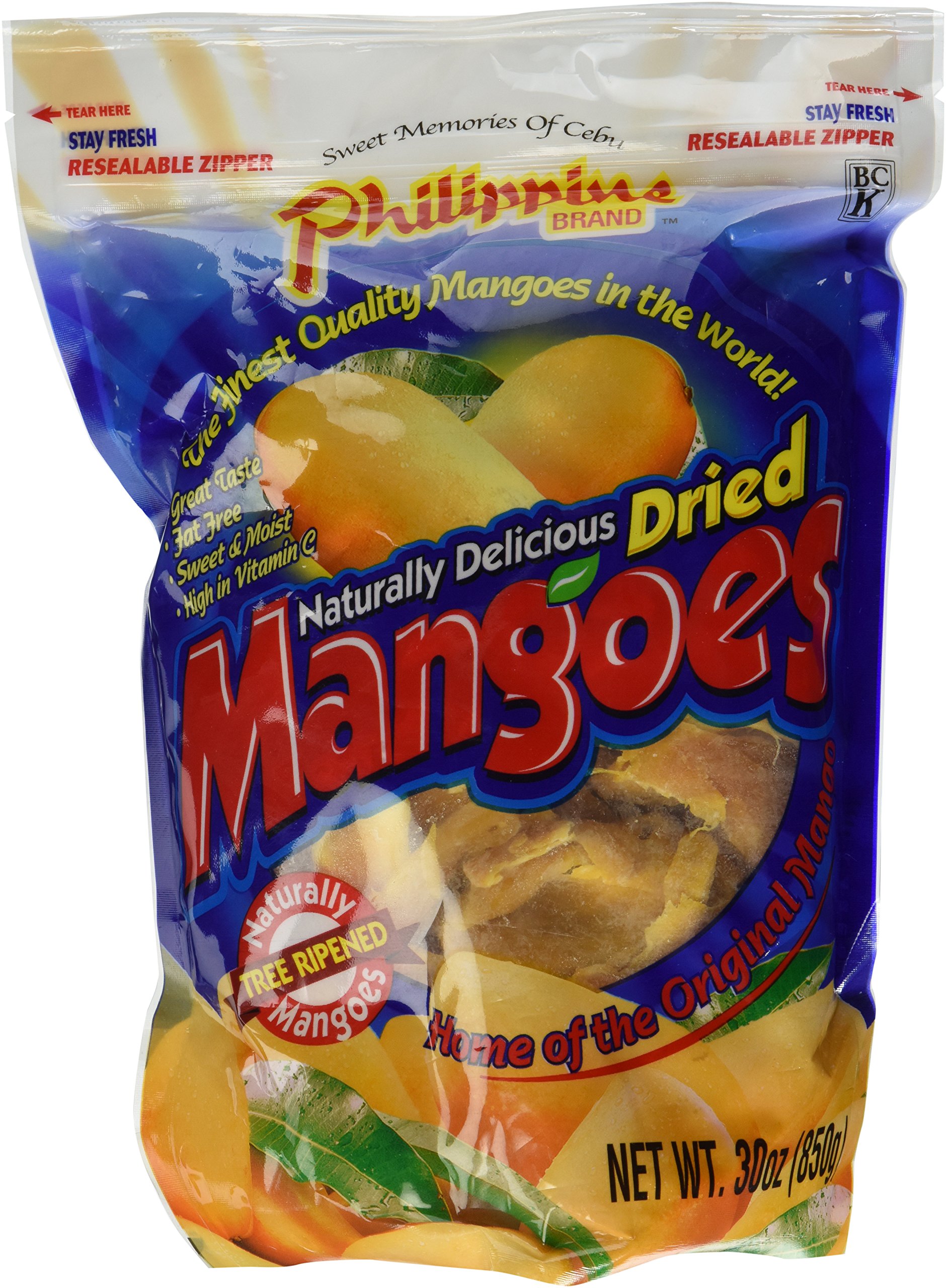 Philippine Brand Naturally Delicious Dried Mangoes Tree Ripened 30