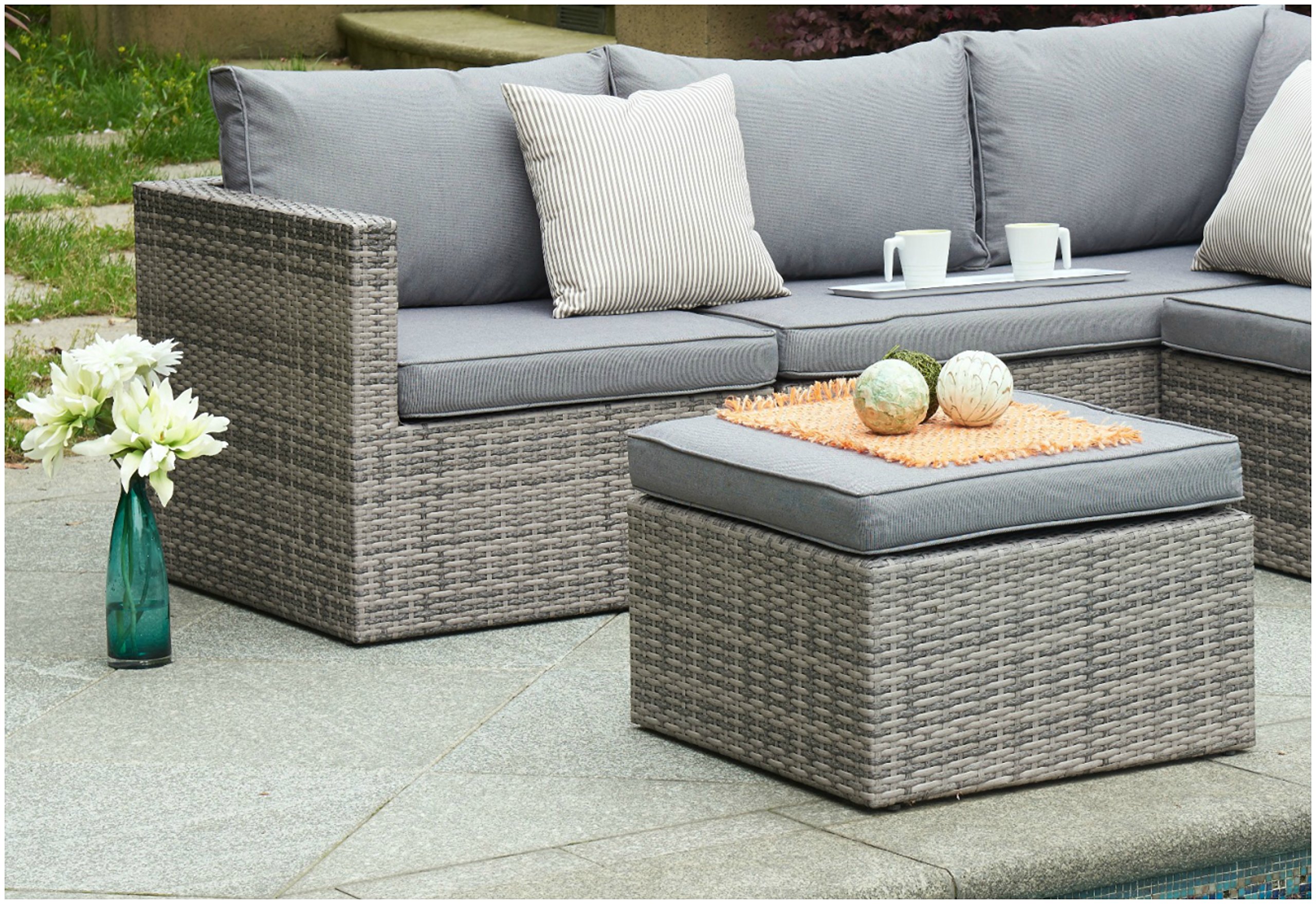 Garden Rattan 4pcs Sofa Set Outdoor Corner Chair Patio Furniture Soft 6 Seater Buy Online In Japan At Desertcart