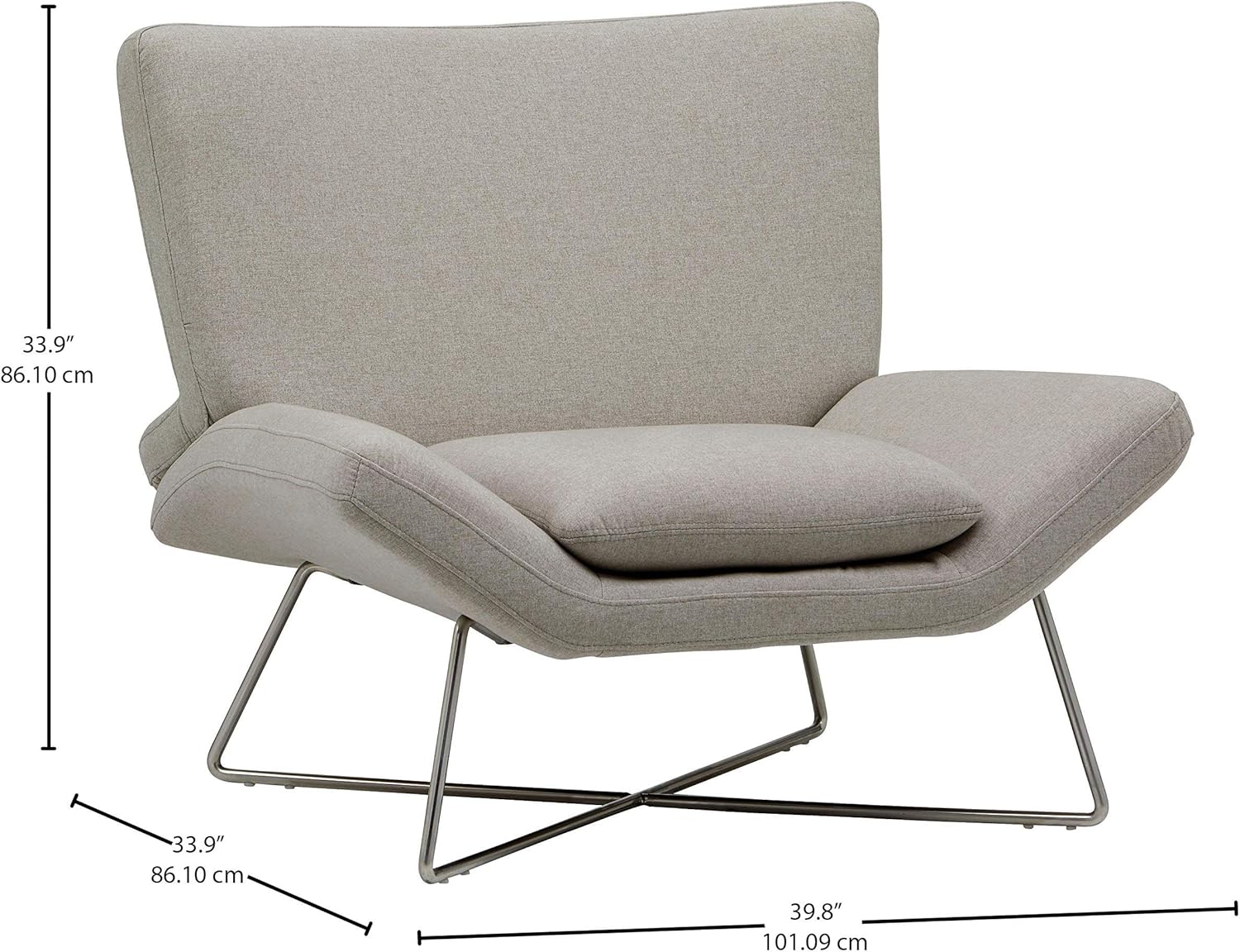  Brand – Rivet Farr Lotus Accent Chair, Felt Grey: Kitchen & Dining