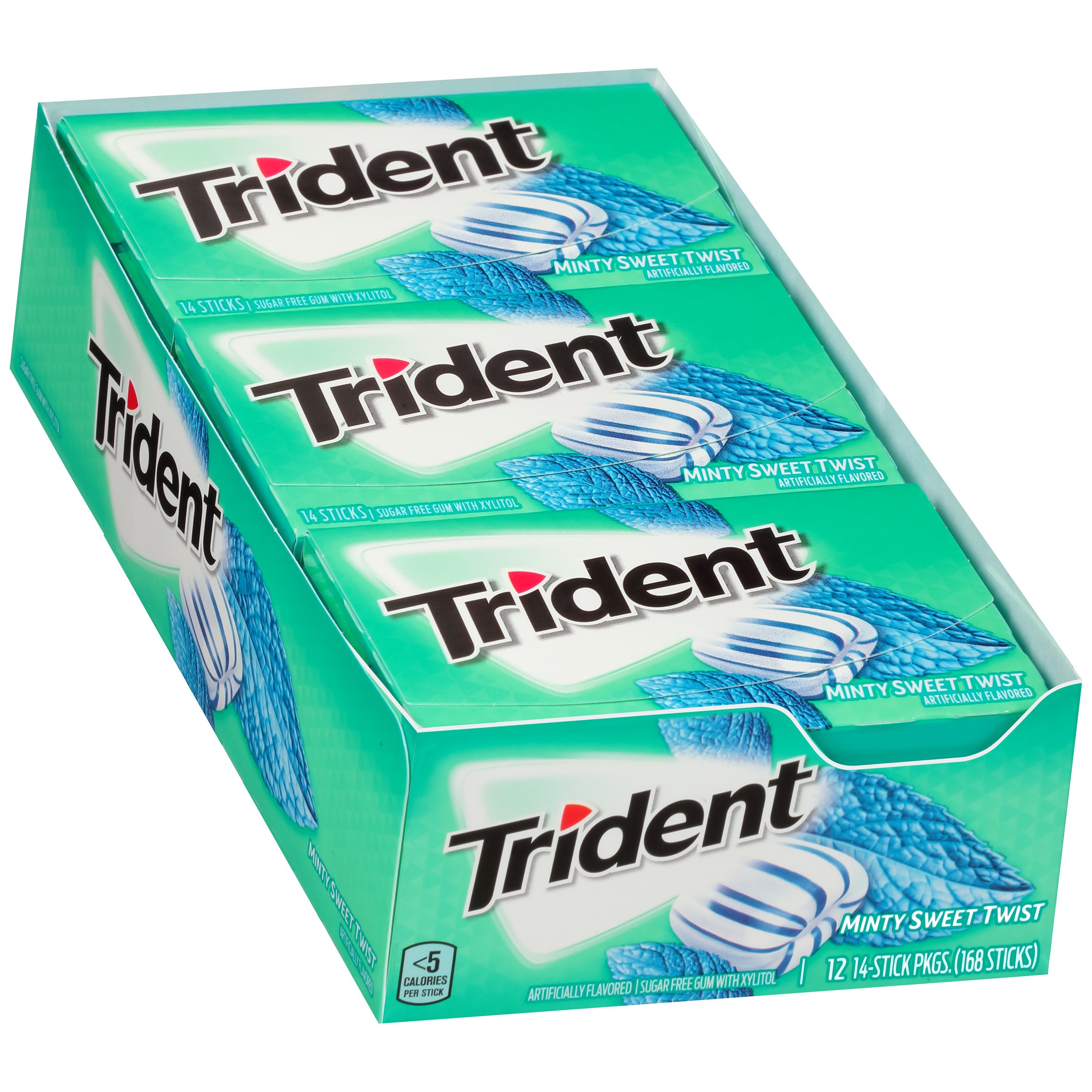 Trident Mint Sweet Twist Sugarless Gum, 18Piece Packages