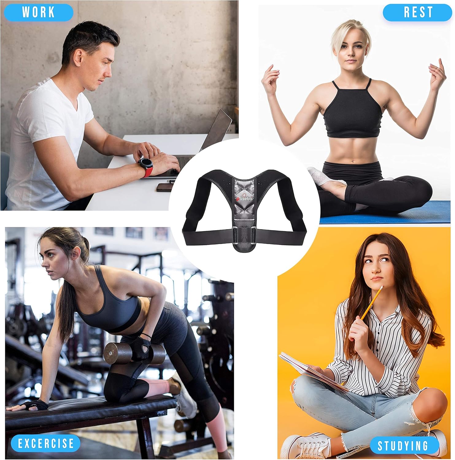 Back Stretcher Posture Corrector- Back Pain Relief Lumbar Support Upgraded Adjustable Back Cracking Device for Lower Upper Back Muscle Spine Sciatica Pain Relief Back Massaging for Men Women: Health & Personal Care