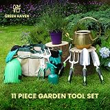 Green Haven 11-Piece Garden Tools Set with Storage Bag – Stainless Steel Hand view 2