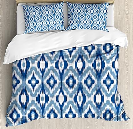 Amazon Com Ambesonne Ikat Duvet Cover Set Ikat Design With