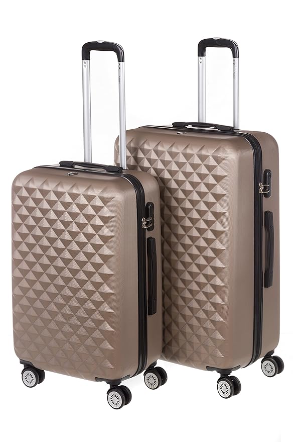 Hartschale Kofferset MONACO 2-teilig Gr. L+XL, 65+75cm, 68+110 Liter mit 360° Rollen und Zahlenschloss verschiedene Farben (i