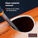 PRESCH File Half-Round 200mm Metal Wood Plastic H2 Cross Cut Soft Grip view 4