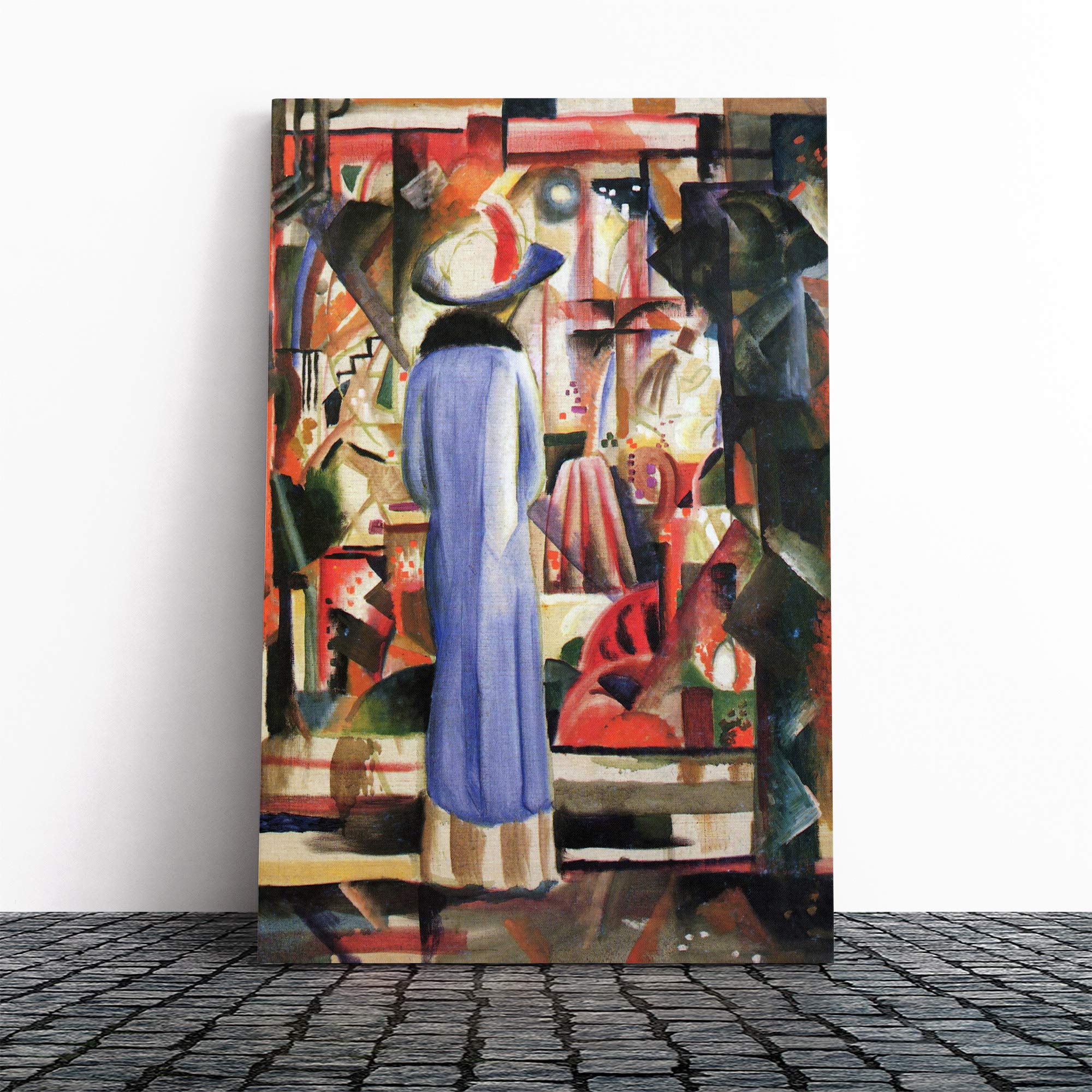 August Macke Woman in Front of a Window Canvas Print | Gallery Wrapped 30mm Frame Wall Art | 20x14 inches | Ready to Hang | Modern People Picture | Living Room Bedroom Lounge Office